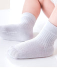 6-Pack Pastel Cable Knit Anti-Slip Baby Socks – Soft Cotton Grip Socks