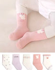 5-Pack Patterned Cotton Baby Socks – Pastel Mix – Baby & Toddler