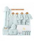 Sweet Slumber baby gift set with newborn clothes and towel