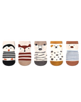 Cute animal baby socks set with penguin, fox, zebra, dog and bear designs