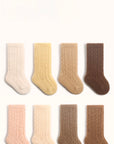 Cable Knit Winter Long Baby Socks – Warm Cotton Knee-High Socks