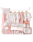 Everyday baby gift set 28 pieces, pink everyday newborn essentials box, soft cotton baby clothes set, baby shower gift