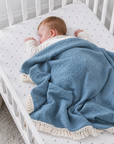 Tassel Blue Blanket