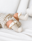 Vintage Ruffle Knit Baby Socks – Soft Cotton Socks with Lace Frill Cuff