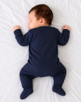 Solid Cotton Zip-Up Baby Romper – Long Sleeve Infant Sleepsuit