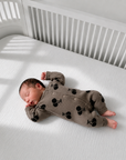 Baby Knit Cherry Romper – Soft Cotton Long Sleeve Jumpsuit