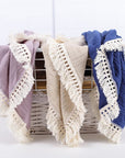 Tassel Purple Blanket – Cotton Baby Blanket with Tassels