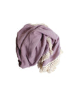 Tassel Purple Blanket – Cotton Baby Blanket with Tassels