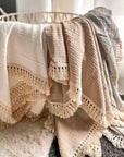 Tassel Khaki Blanket
