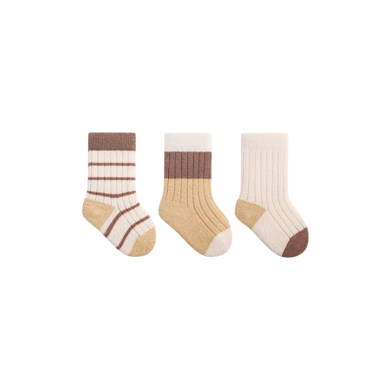 3-Pack Thick Winter Socks – Brown Mix – Baby & Toddler
