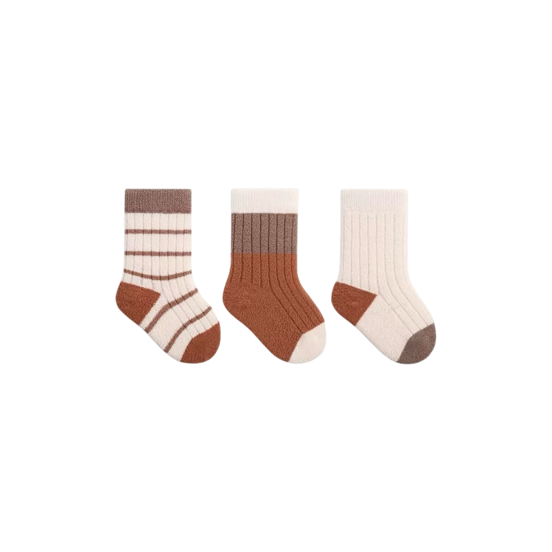 3-Pack Thick Winter Socks – Brown Mix – Baby & Toddler