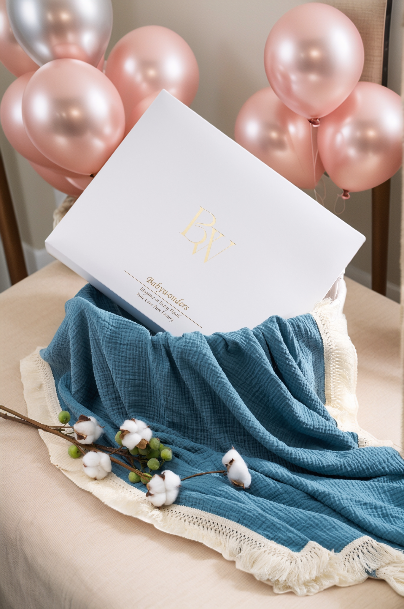 Winter-themed baby gift set featuring cozy knits, warm layers, and soft textures for newborns.