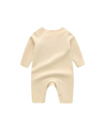 yellow-colored cotton baby romper, long sleeve minimalist one-piece for baby boys and girls