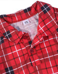 Baby plaid romper pajamas with button front and collar