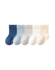 baby wearing soft blue ribbed cotton socks – cosy and comfy baby socks