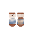 bear pattern anti-slip baby socks – cartoon animal grip socks for babie