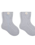 Pair of blue pastel cotton baby socks for everyday wear