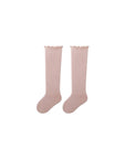 Classic ribbed long baby socks beige – cotton knee-length socks UK