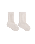 Cream white ribbed baby cotton socks – soft breathable design for toddlers
