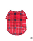 Dog plaid matching pajamas outfit red check pet sleepwear