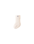 bear embroidered baby socks -beige