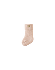 Beige bear embroidered baby socks – cozy fleece cotton for warmth