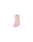 Pink fluffy baby socks with bear embroidery – winter warm set