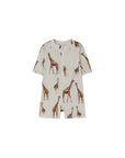 Giraffe print baby swim romper with zip front, soft breathable toddler swimsuit for summer outings