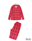 Men’s plaid matching pajamas two-piece set long sleeve shirt and pants