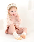 Flat lay of 5-pack multi-colour anti-slip baby socks – soft cotton grip socks