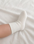 white pure colour cotton baby socks for newborn and toddler everyday wear