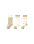 3-pair ribbed knit baby socks set with warm neutral tones – BabyWonders UK
