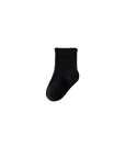 Black ribbed cotton baby sock – classic soft cotton baby socks