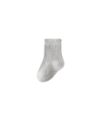 Grey ribbed cotton baby sock – breathable and comfy baby socks