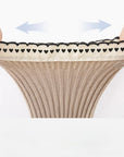 Stretchy ribbed baby socks with elastic top and delicate heart lace trim