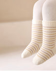 Bear & Stripe Knit Baby Socks – Warm Cotton Animal Socks Set