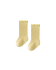 Yellow ribbed baby socks – breathable cotton everyday baby socks UK
