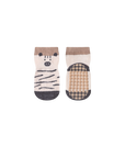 Zebra and checkered animal baby socks – non-slip cotton socks for toddlers