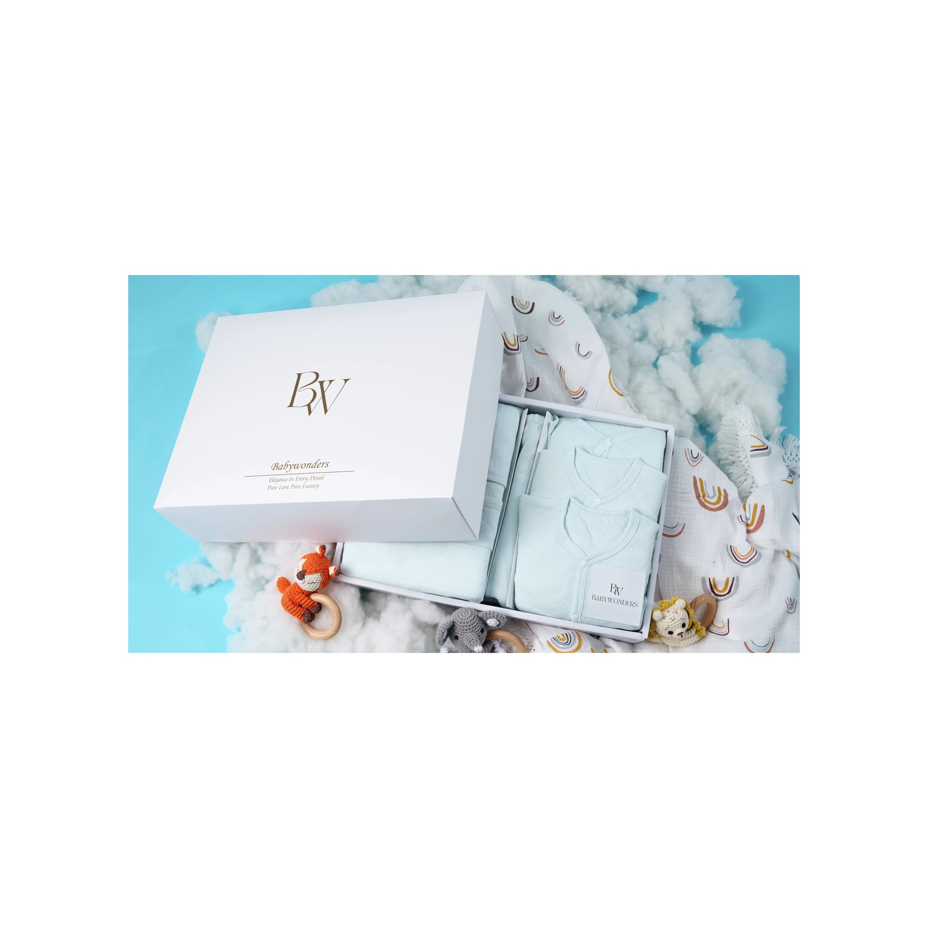 Luxury baby gift set with blanket and keepsake items, popular newborn gift idea 2025