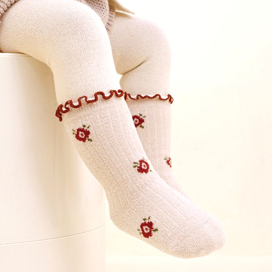 5-Pack Daisy Frill Baby Socks | Floral Cotton Ribbed Set