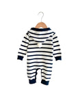 Striped Baby Jumpsuit with Hood