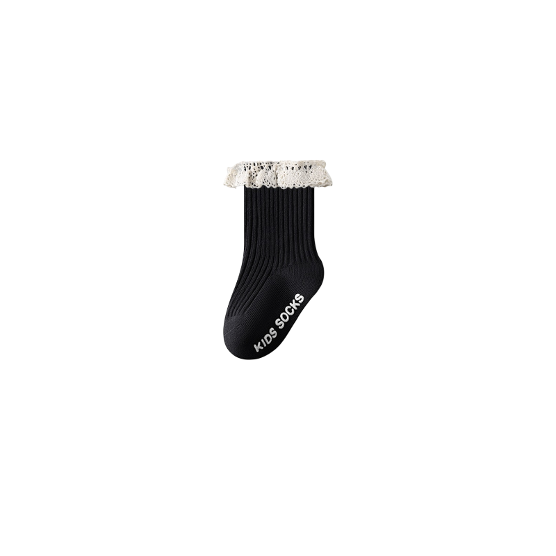 5-Pack Ribbed Lace Cotton Baby Socks – Neutral Mix – Baby &amp; Toddler
