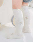 5-Pack Pastel Scallop Knee-High Baby Socks – Soft Cotton Long Socks