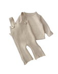 Knitted Sleeveless Baby Romper Set -Ivory