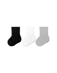 3-pack cotton baby socks in classic mix – black, white and grey soft cotton socks