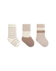 3-pack thick winter baby socks in brown and beige – fluffy cotton socks for babies