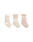 3-pack thick winter baby socks in green and beige mix – fluffy warm design