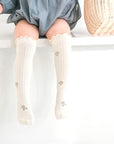 5-Pack Pastel Scallop Knee-High Baby Socks – Soft Cotton Long Socks