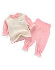 Duo Set - Cozy Sweater and Pant -White and Pink Set