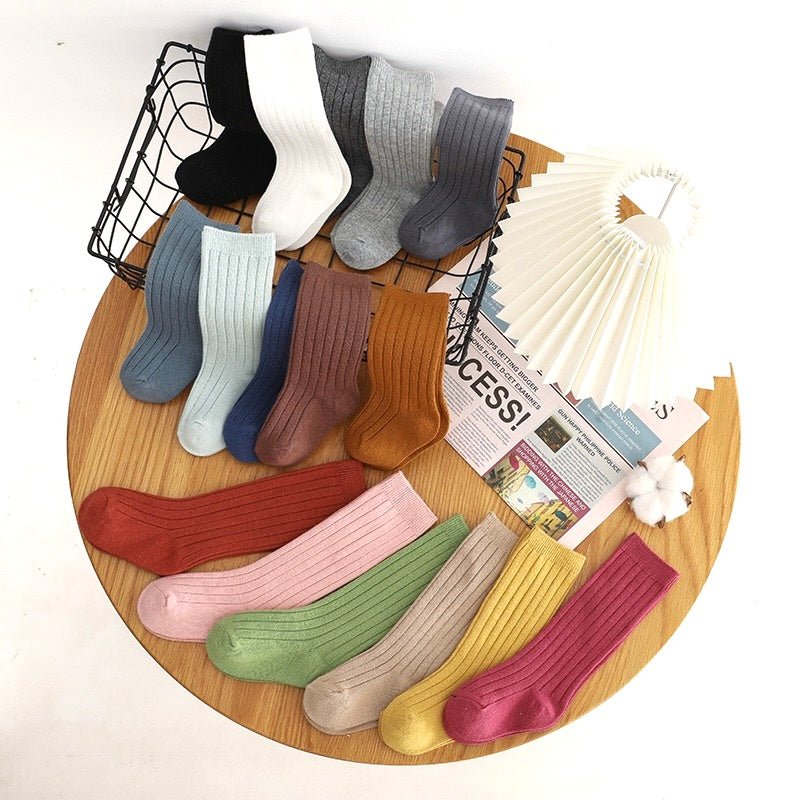 Ribbed Long Cotton Baby Socks – Multi-Colour – Baby &amp; Toddler
